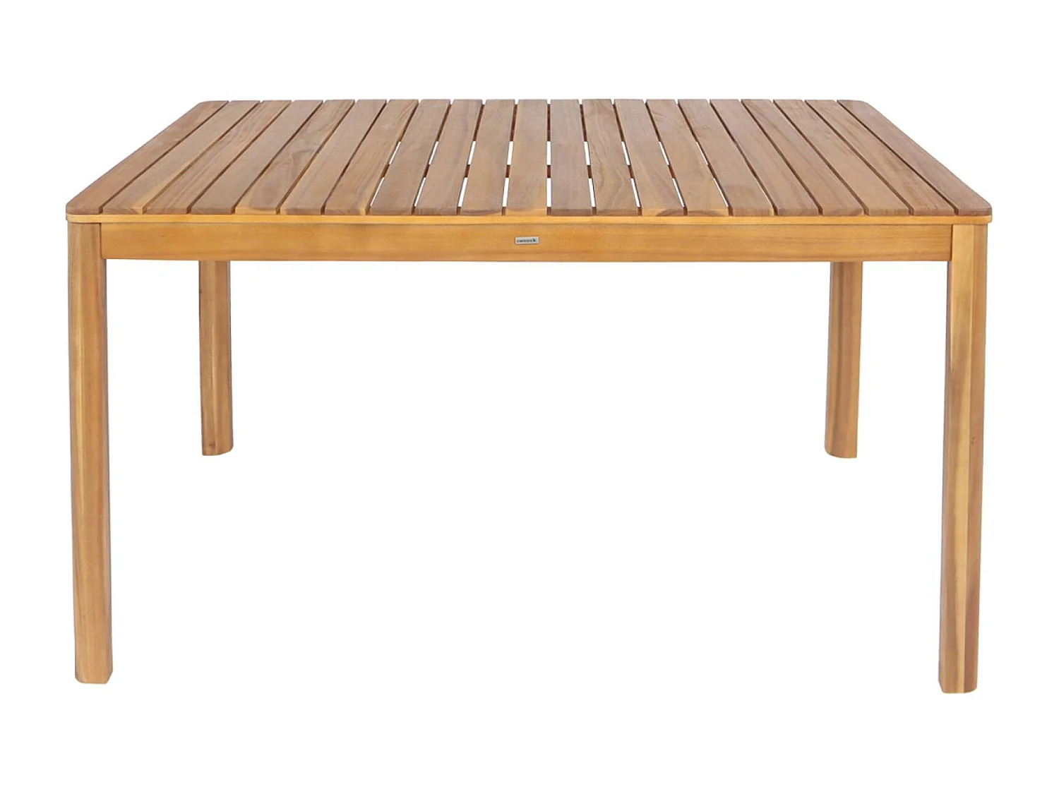 Mesa de jardín de acacia con esquinas redondeadas, 6 plazas natural