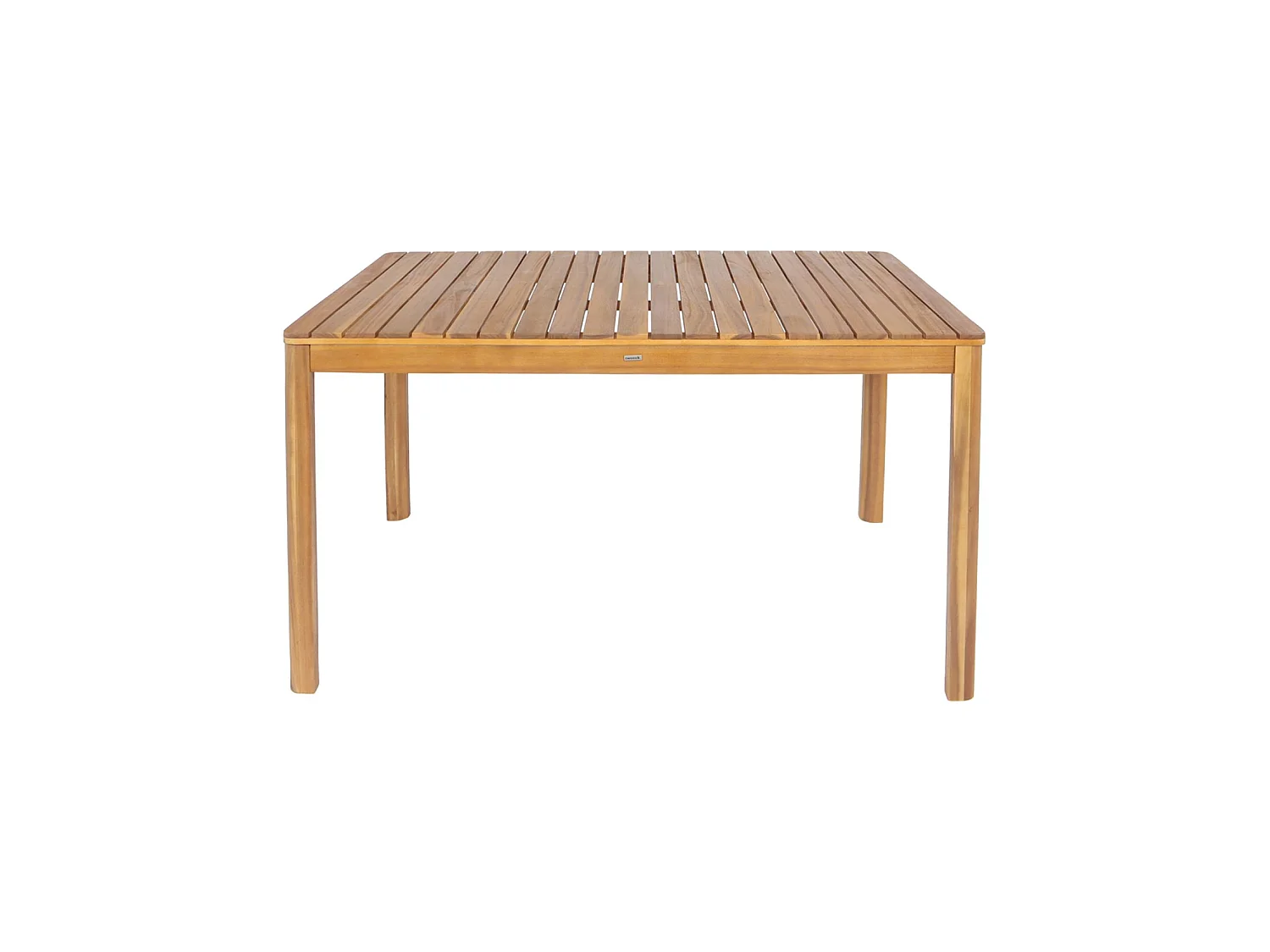 Mesa de jardín de acacia con esquinas redondeadas, 6 plazas natural