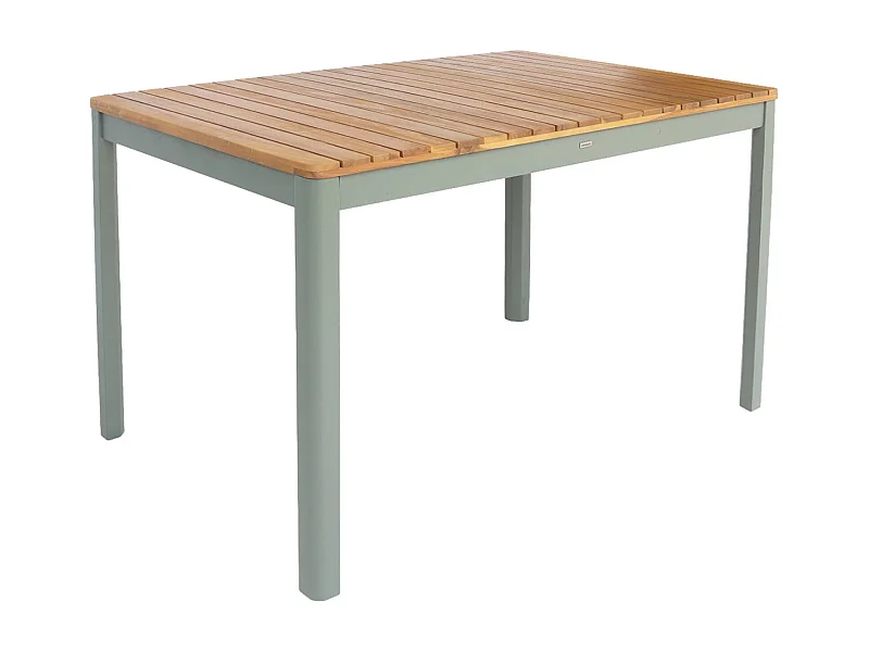 Table de jardin SENORA acacia kaki avec coins arrondis. 6 places. 120 x 80 x 75 cm