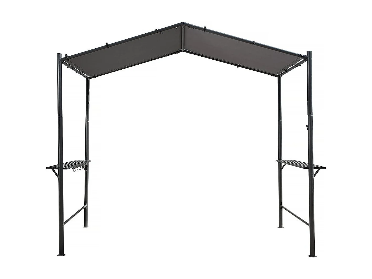 Gazebo pergolado para churrasco - 277 x 149 cm - Antracite -