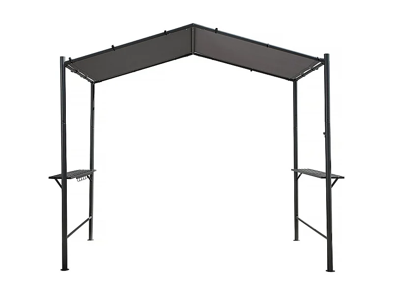 Pergola tonnelle pour barbecue - 277 x 149 cm - Anthracite