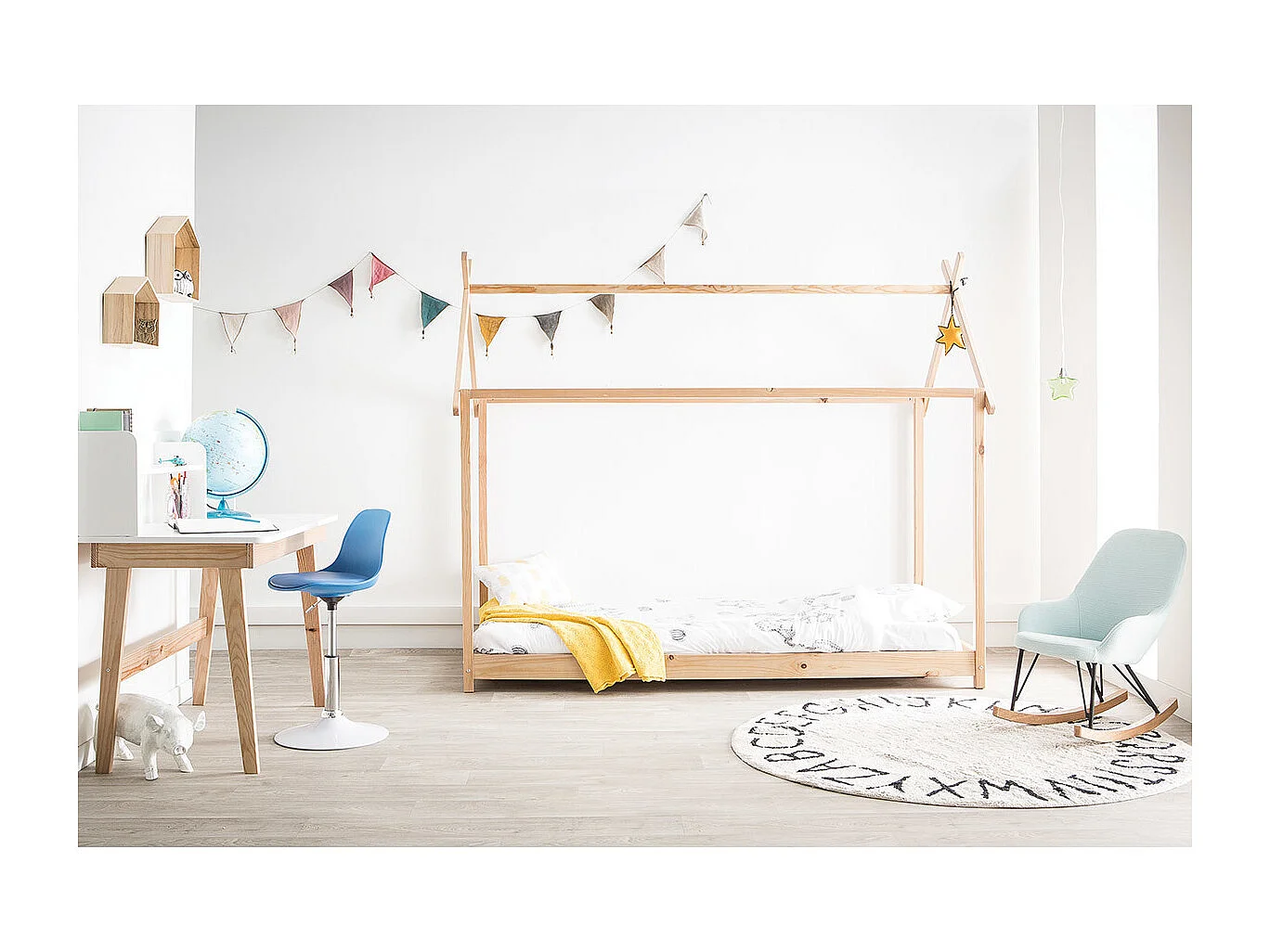 Silla de oficina infantil diseño verde gris STEEVY