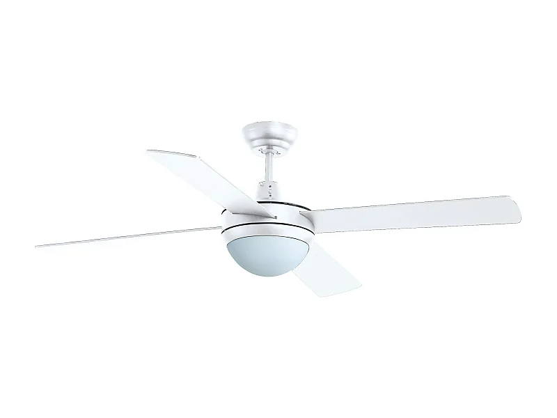 Deckenventilator NICK im modernen und vielseitigen Stil – Stahl – Weiß – 4 Flügel – Fernbedienung – E27 max. 2x 6W - IP20