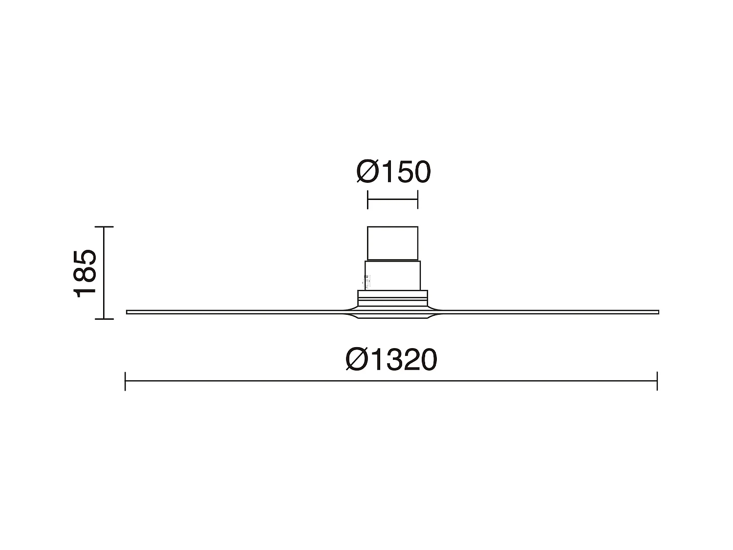 MISTRAL Deckenventilator im modernen Stil – Gleichstrommotor – 24 W SMD-LED – K Select – Fernbedienung – ohne Licht – 3 Flügel – ø132 cm – Stahl und Holz – Walnuss