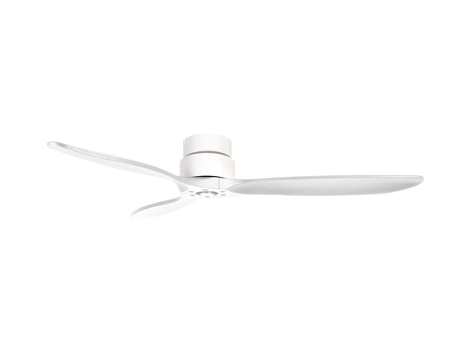 MISTRAL Deckenventilator im modernen Stil – Gleichstrommotor – 24 W SMD-LED – K Select – Fernbedienung – ohne Licht – 3 Flügel – ø132 cm – Stahl und Holz – Weiß