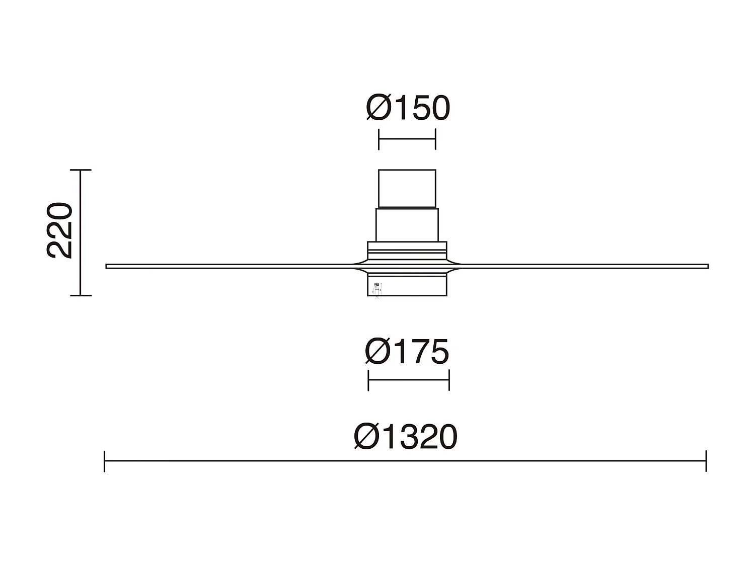 Ventilatore a soffitto Mistral-d.ø132cm-acciaio, legno-led 24w-con regolatore di luce-ip20-bl