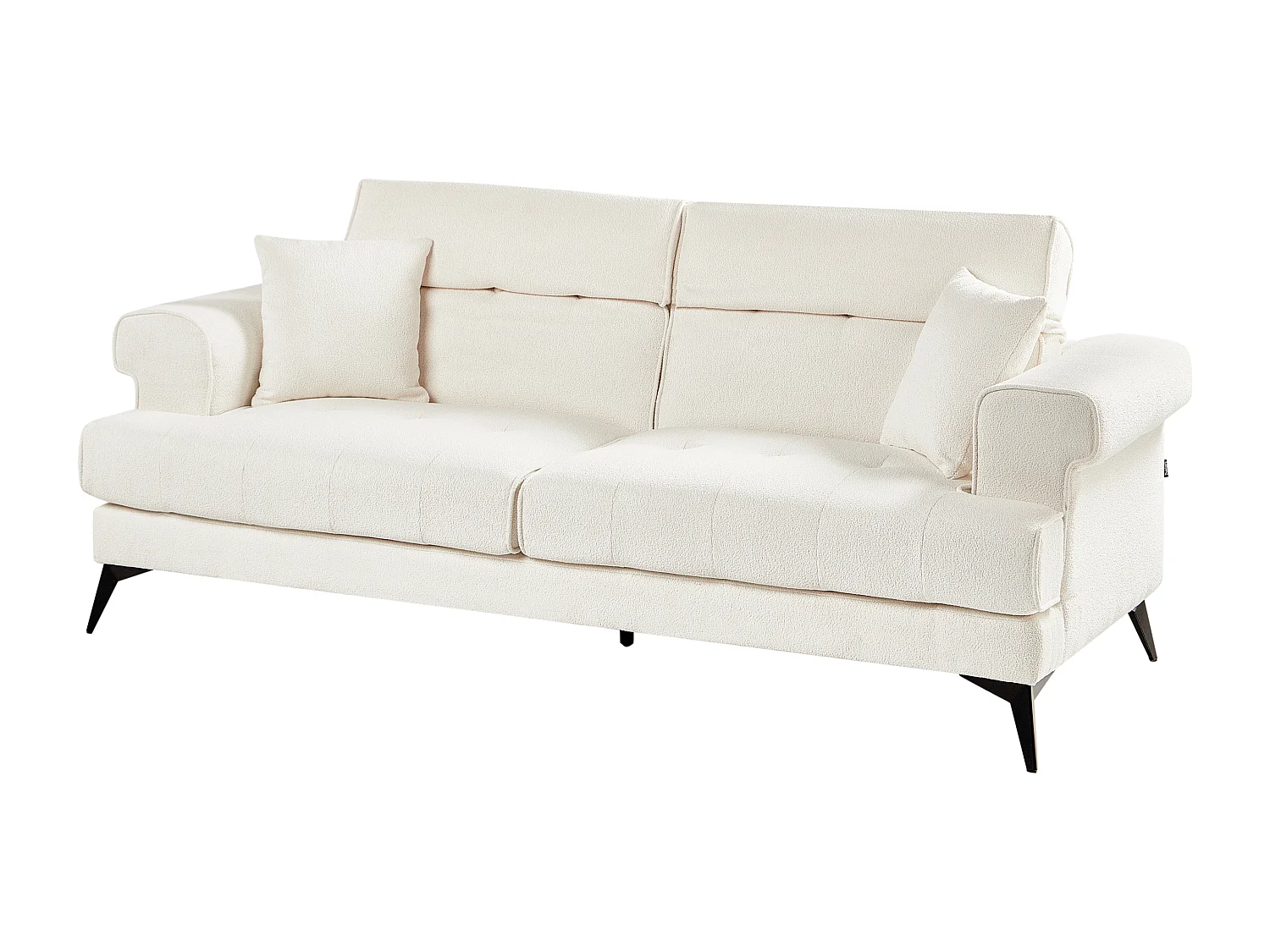 Canapé 3 places SKIVE Bouclé Blanc