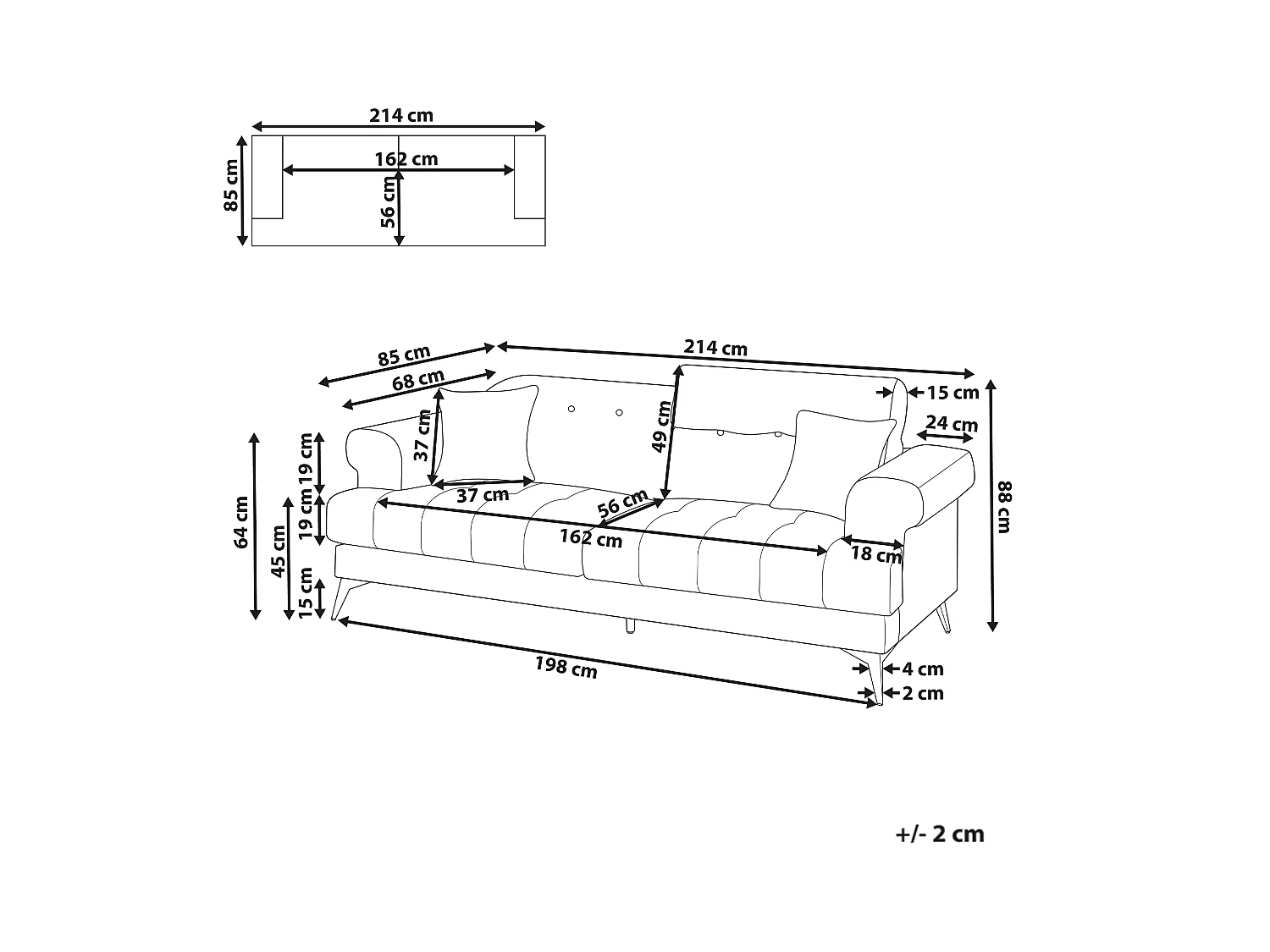 Sofá SKIVE Bouclé Blanco 3 plazas