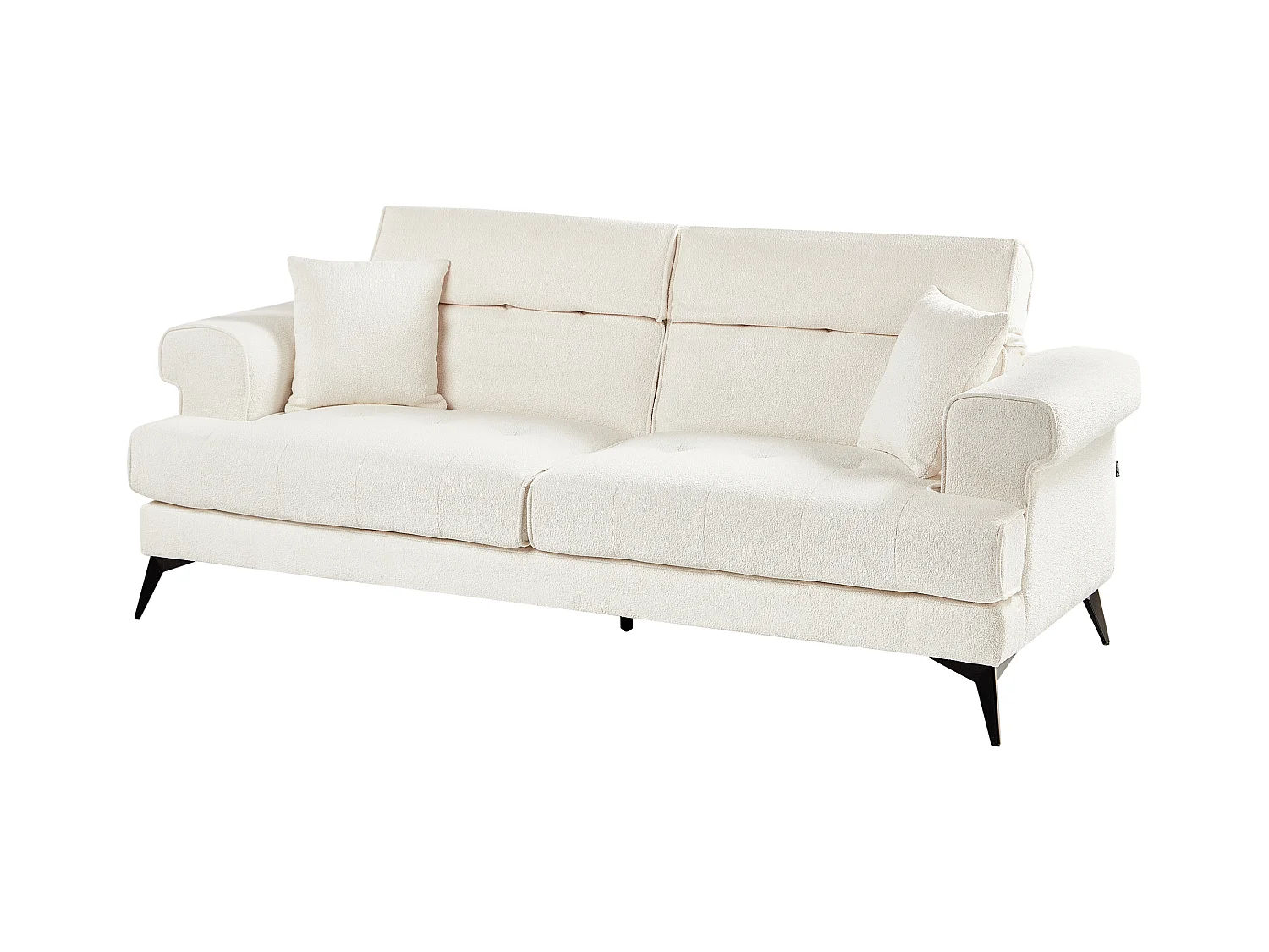 Sofá SKIVE Bouclé Blanco 3 plazas