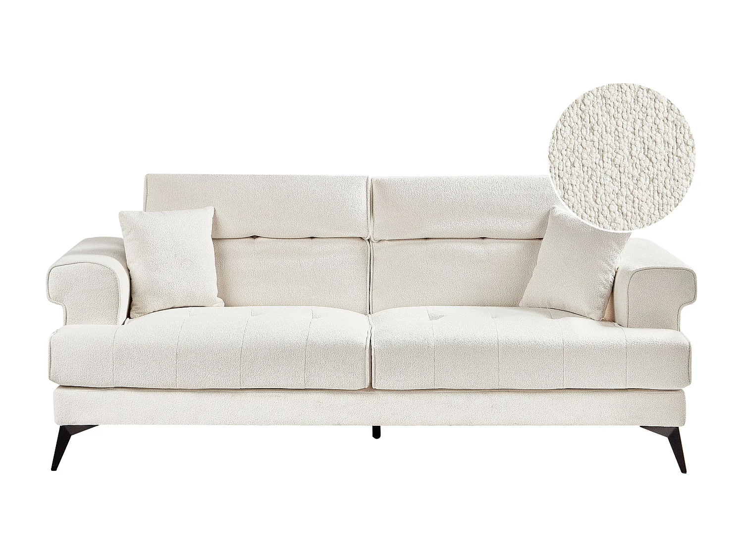 Divano SKIVE Bouclé Bianco 3 posti