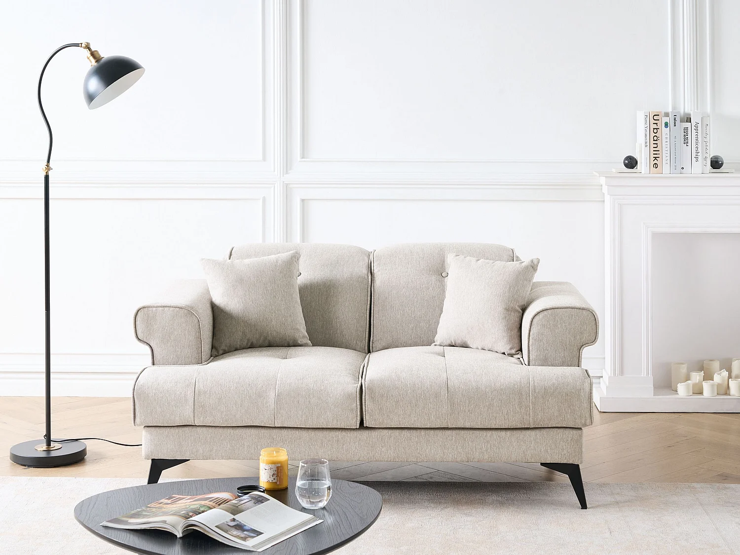 Bank SKIVE Stof Taupe 2-zitter