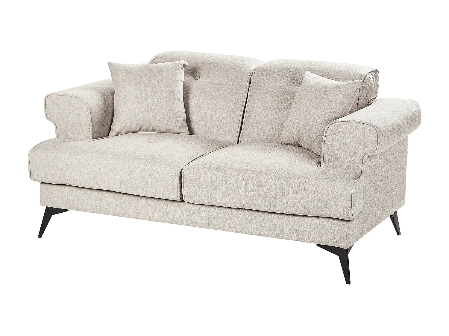 Sofa Stoff beige / taupe 2-Sitzer gepolstert mit verstellbaren Kopfstützen Skive