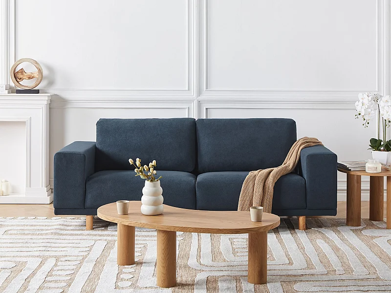 Canapé 3 places NIVALA Tissu Bleu foncé