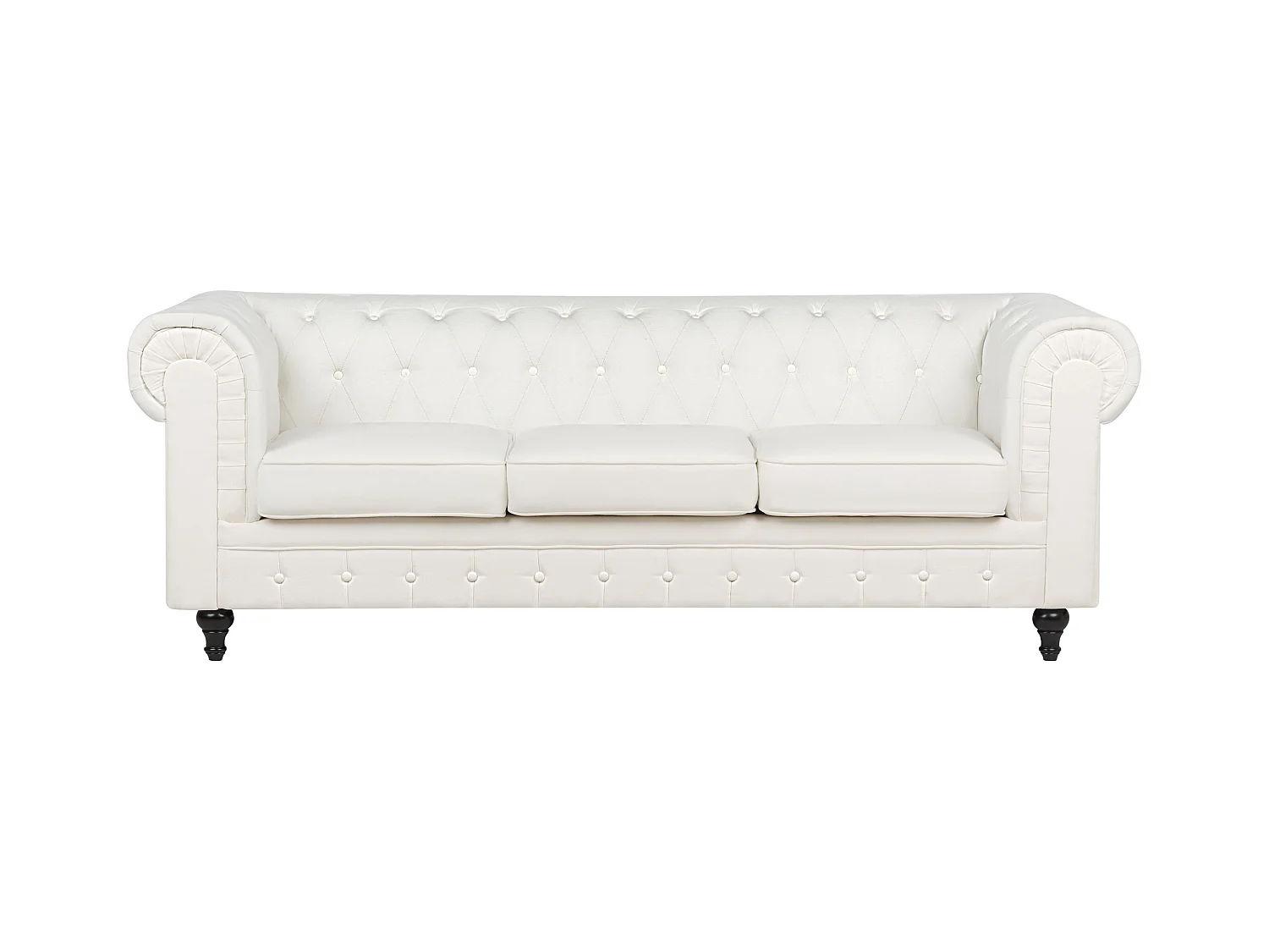 Divano CHESTERFIELD Tessuto Bianco sporco 3 posti