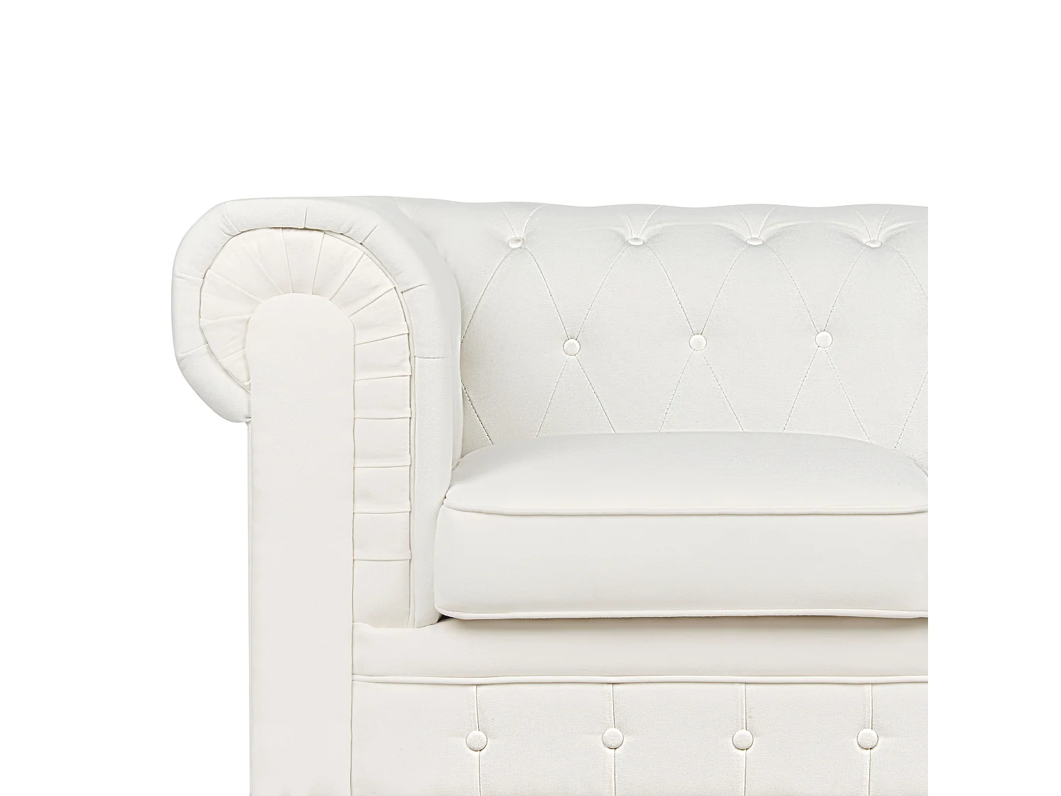 Sofá CHESTERFIELD Tecido Branco creme 3 lugares