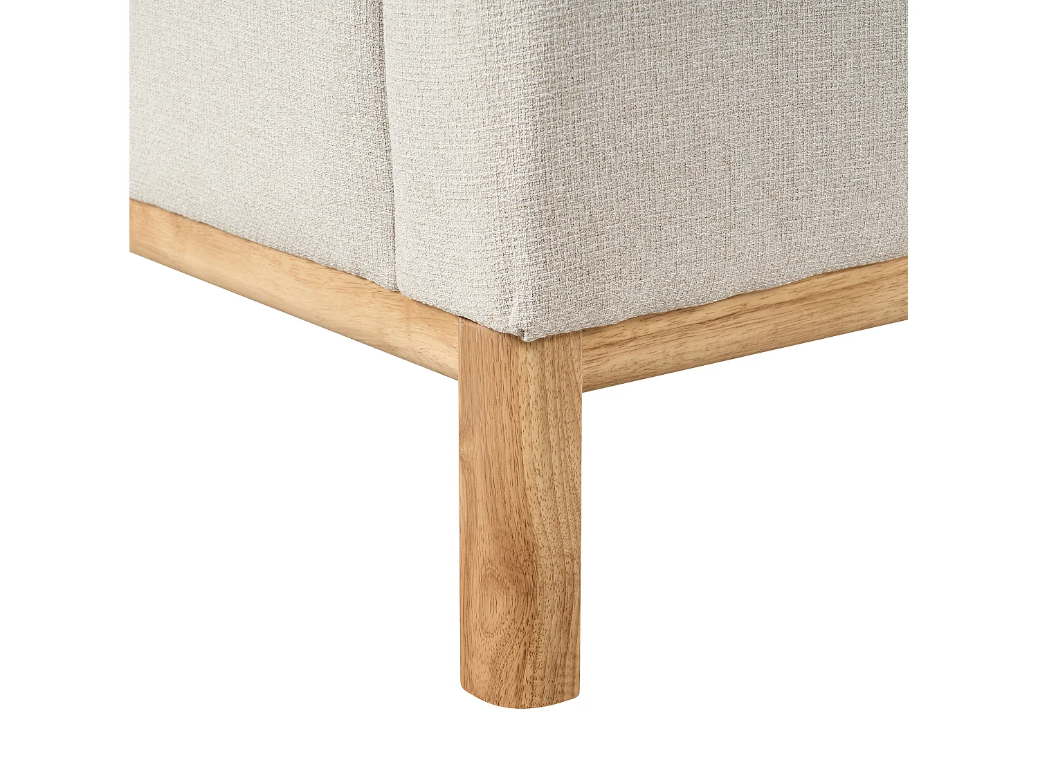 Canapé d'Angle à gauche Pieds en Bois Meuble Coin de Salon en Tissu Polyester Beige Clair Sosjo