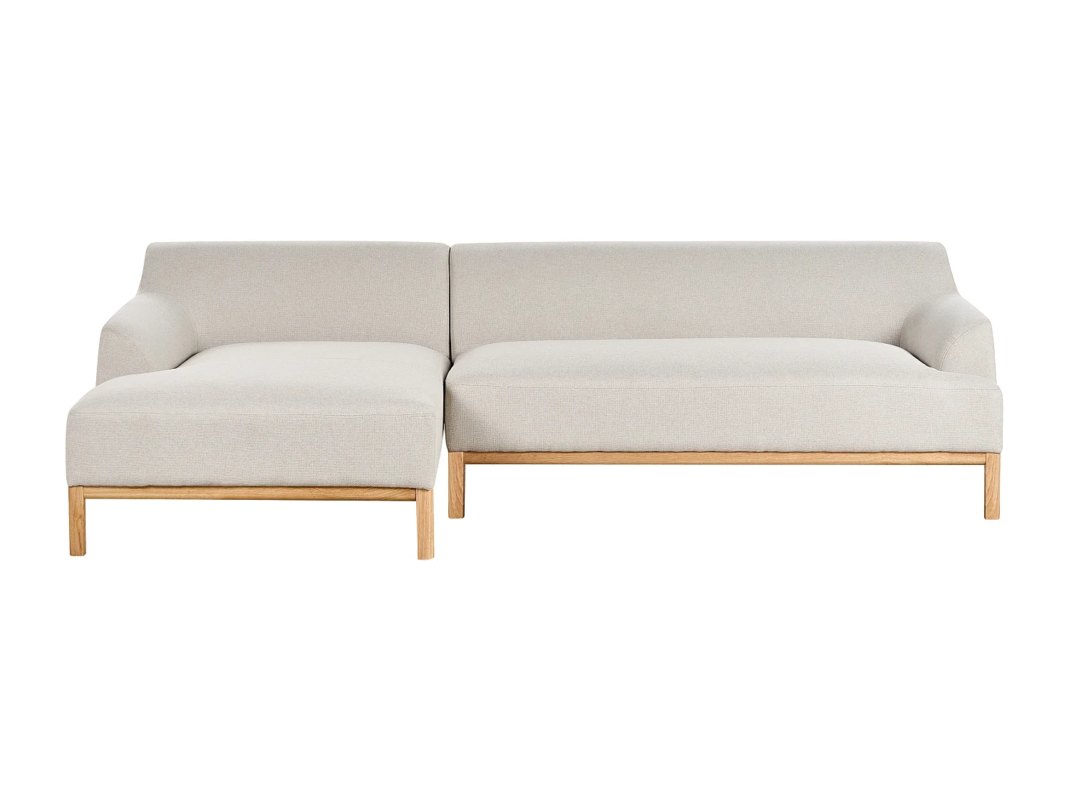 Ecksofa SOSJO Stoff Hellbeige 3-Sitzer rechtsseitig