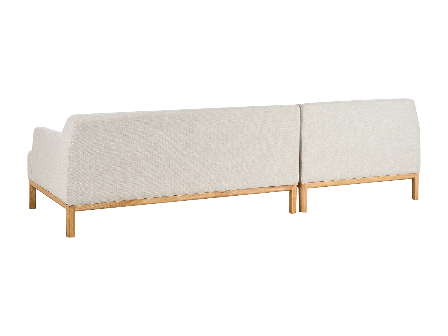 Ecksofa SOSJO Stoff Hellbeige 3-Sitzer rechtsseitig