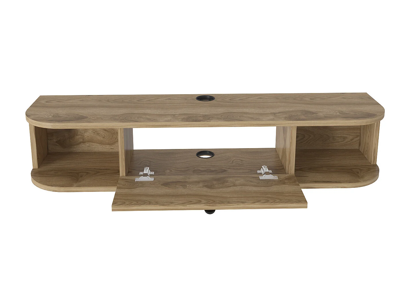 Meuble TV mural 120 cm avec placard et niches, modern et durable (Oud)