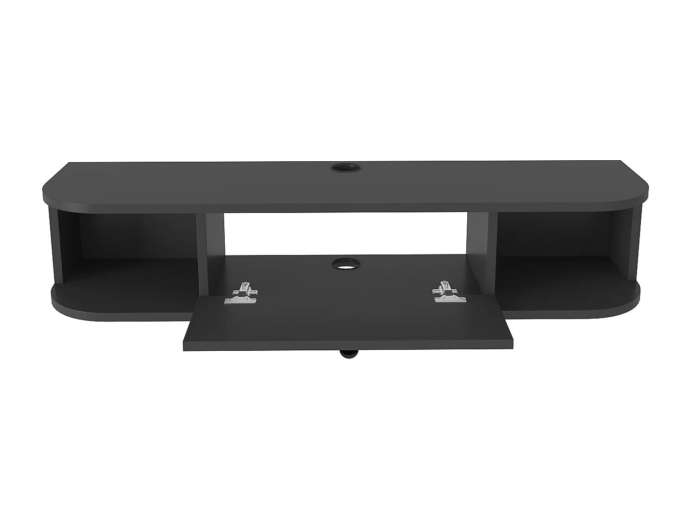 Meuble TV mural 120 cm avec placard et niches, modern et durable (Anthracite)