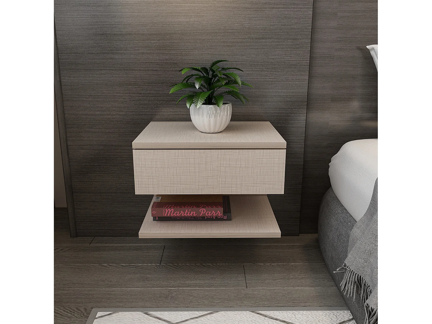 Decorotika Vivid Floating Nightstand - 45 cm W x 31.4 cm H x 36.8 cm D