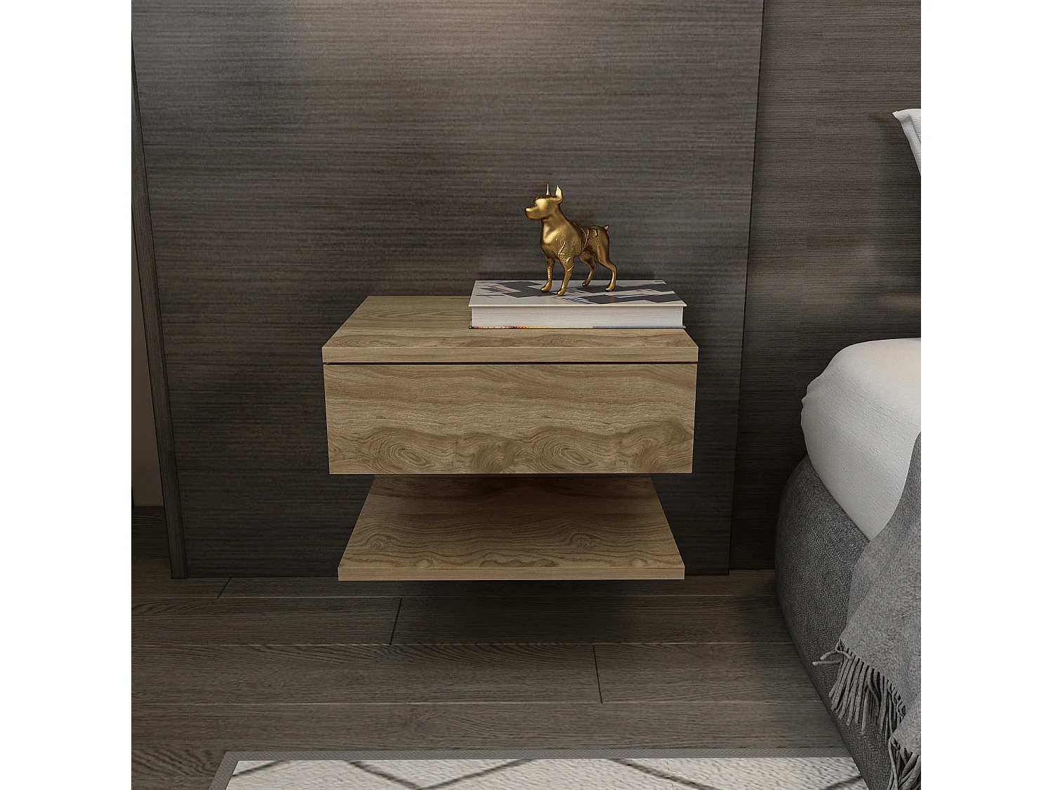 Decorotika Vivid Floating Nightstand - 45 cm W x 31.4 cm H x 36.8 cm D