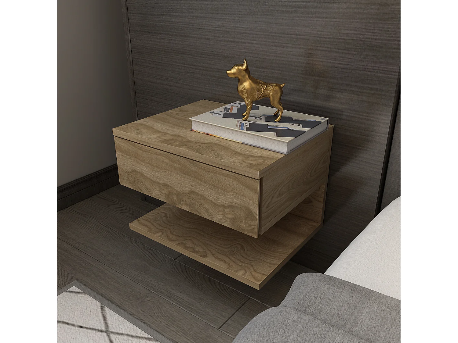 Decorotika Vivid Floating Nightstand - 45 cm W x 31.4 cm H x 36.8 cm D