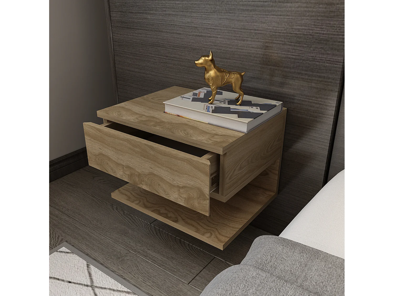 Decorotika Vivid Floating Nightstand - 45 cm W x 31.4 cm H x 36.8 cm D