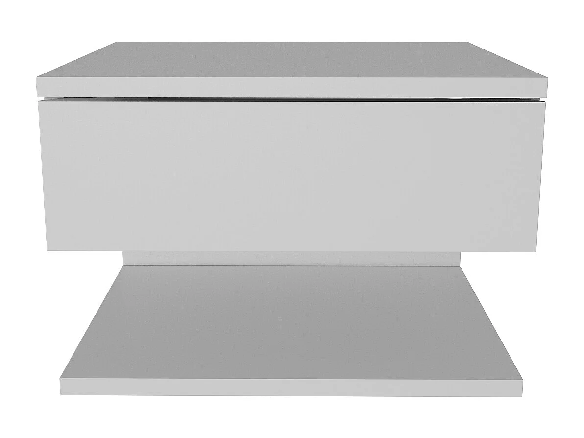 Table de chevet flottant Vivid tiroir et étagère (Blanc)