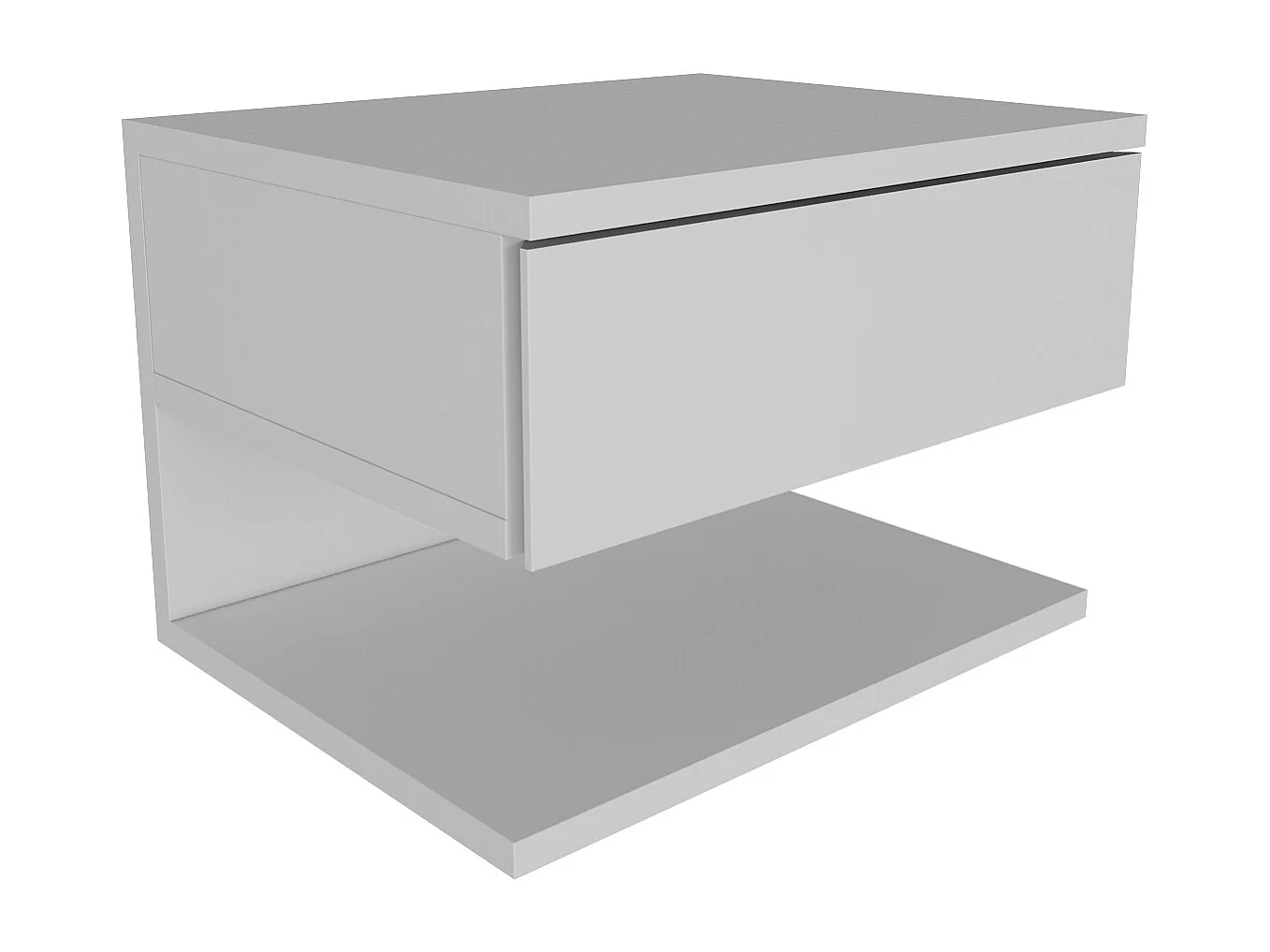 Table de chevet flottant Vivid tiroir et étagère (Blanc)