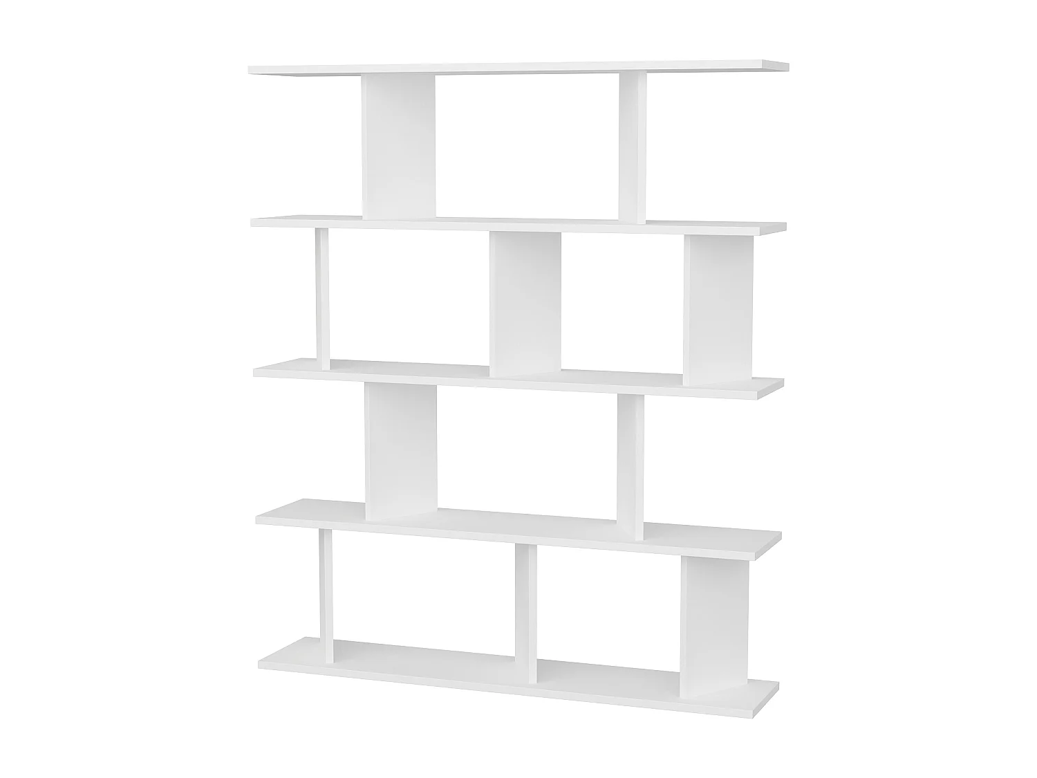 Bibliothèque modern Grace 5-étagères design chic et durable (Blanc)