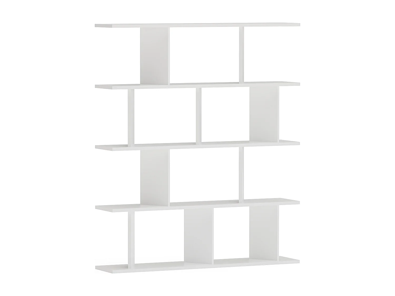 Bibliothèque modern Grace 5-étagères design chic et durable (Blanc)