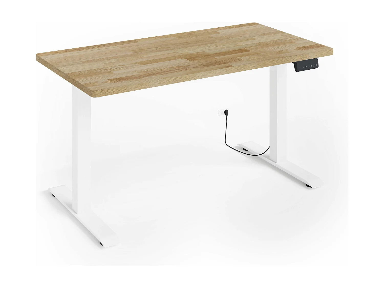 Bureau réglable BIM Natural Desk placage chêne 140x70x3 blanc/chêne