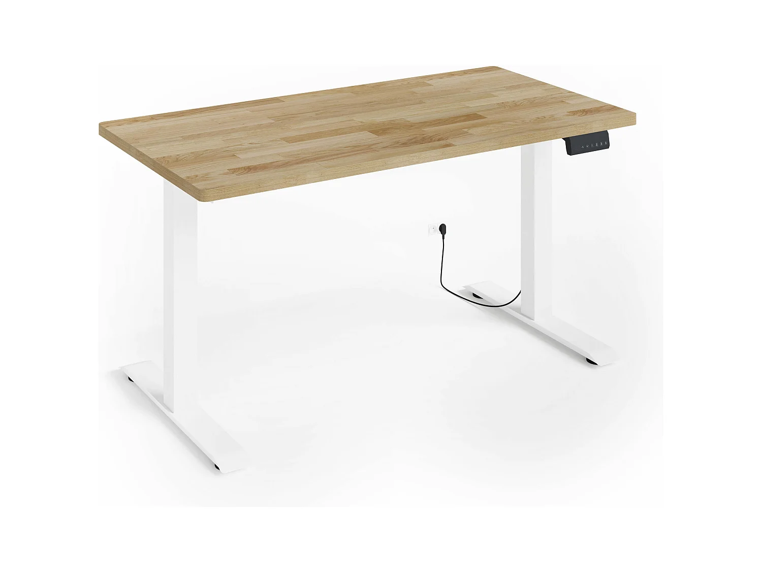 Bureau réglable BIM Natural Desk placage chêne 140x70x3 blanc/chêne
