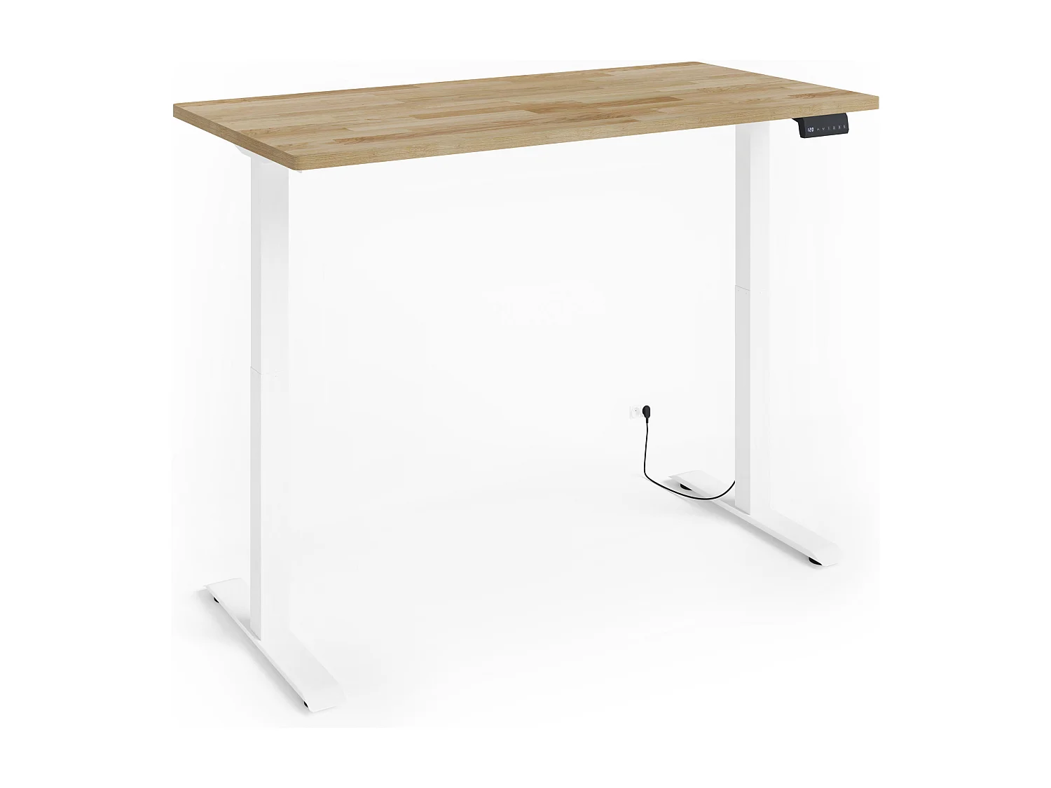 Verstelbaar bureau BIM Natural Desk eiken fineer 160x80x3 wit/eiken