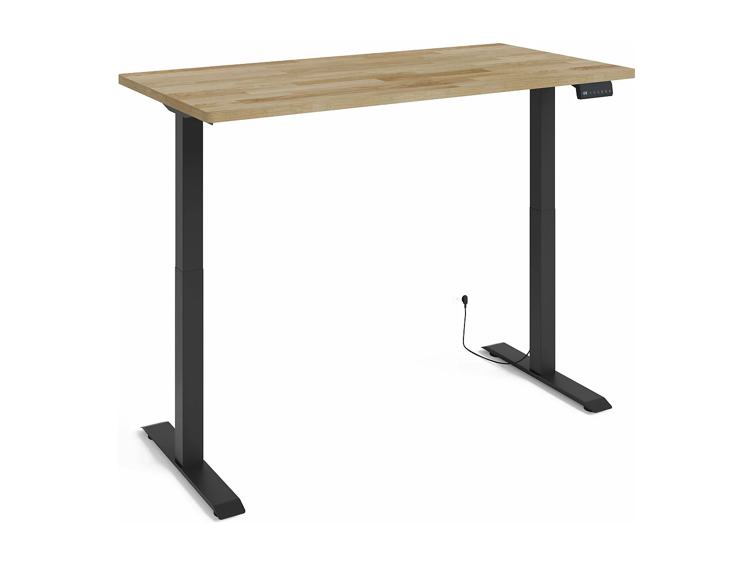 Escritorio ajustable BIM Natural Desk chapa de roble 160x80x3 negro/roble