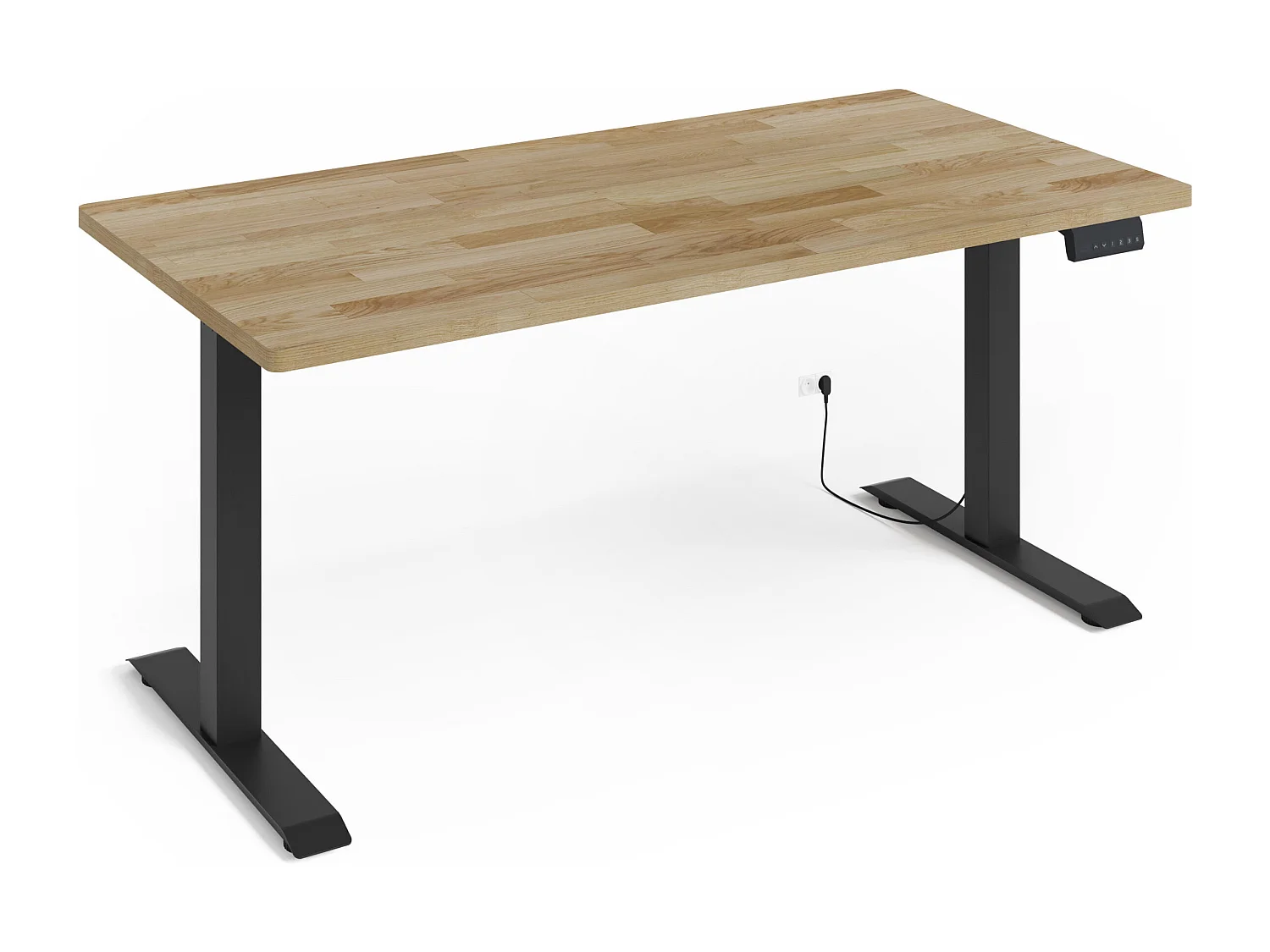 Verstelbaar bureau BIM Natural Desk eiken fineer 160x80x3 zwart/eiken