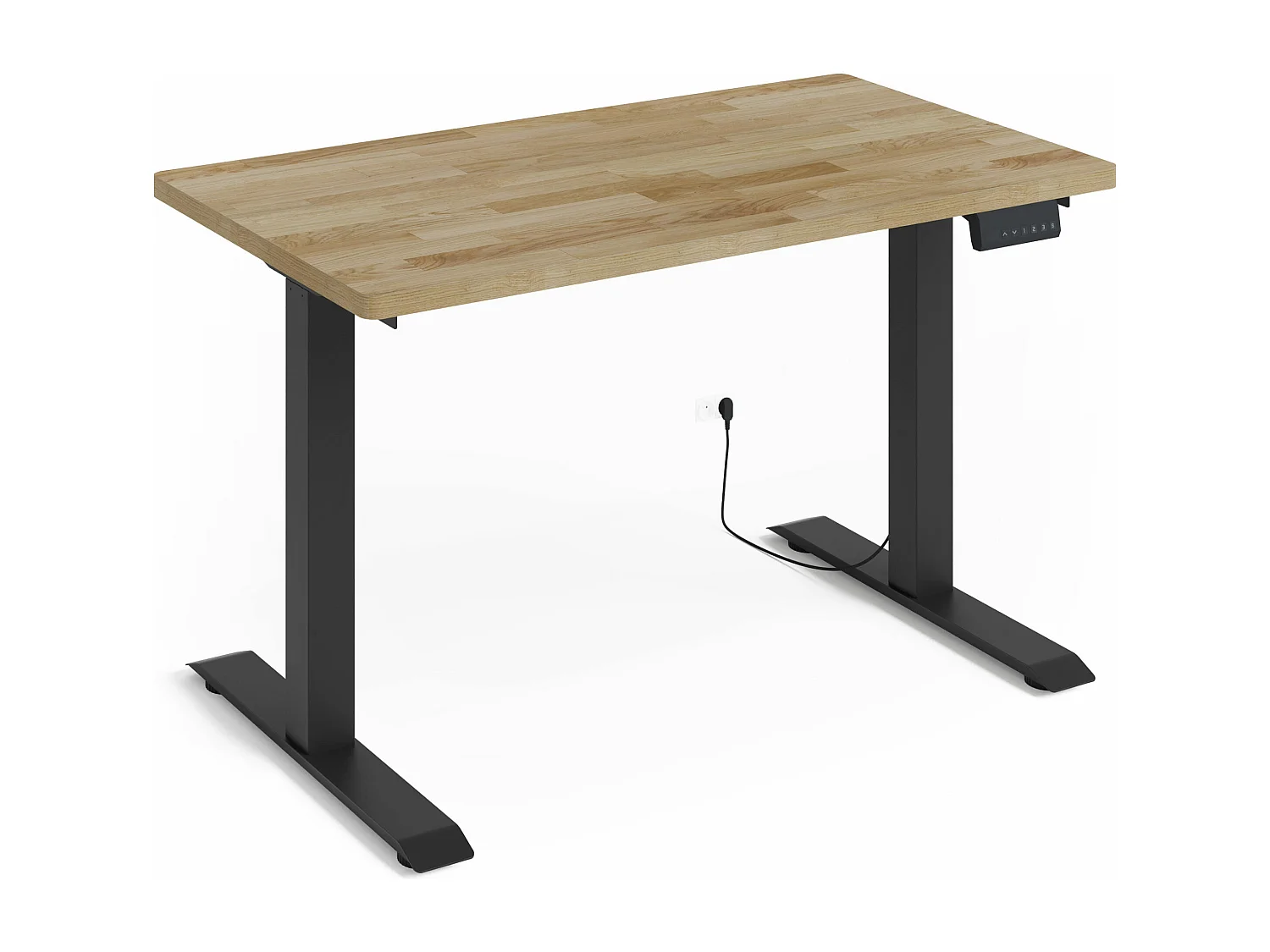 Bureau réglable BIM Natural Desk placage chêne 120x65x3 noir/chêne