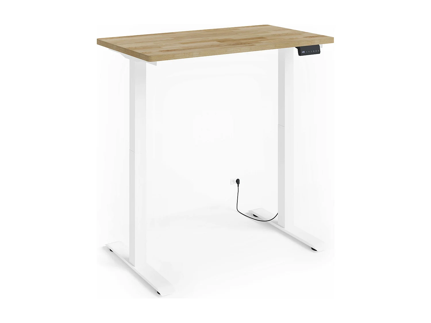 Bureau réglable BIM Natural Desk placage chêne 120x65x3 blanc/chêne