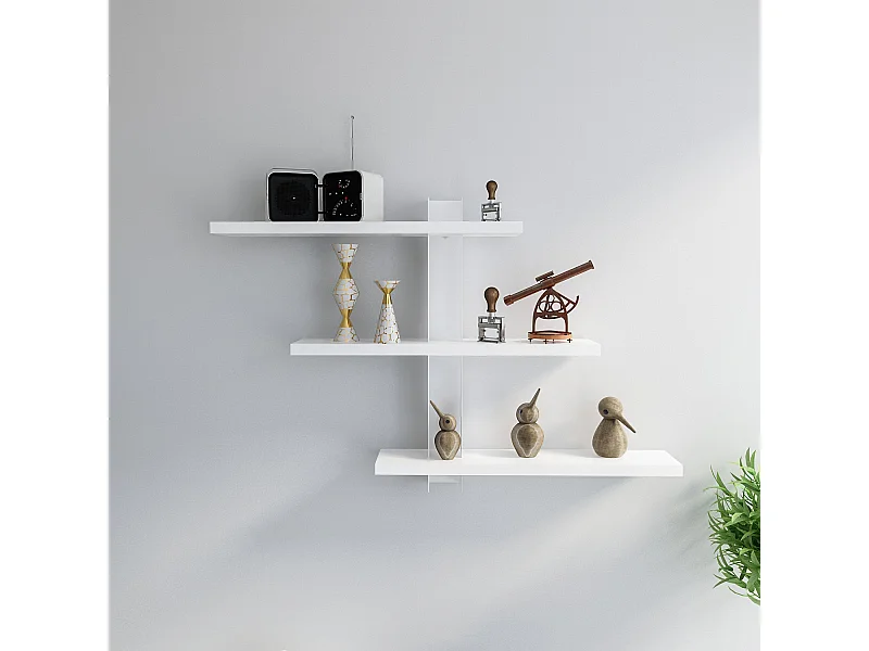 Étagère murale Mita flottante cadre en métal (Blanc)