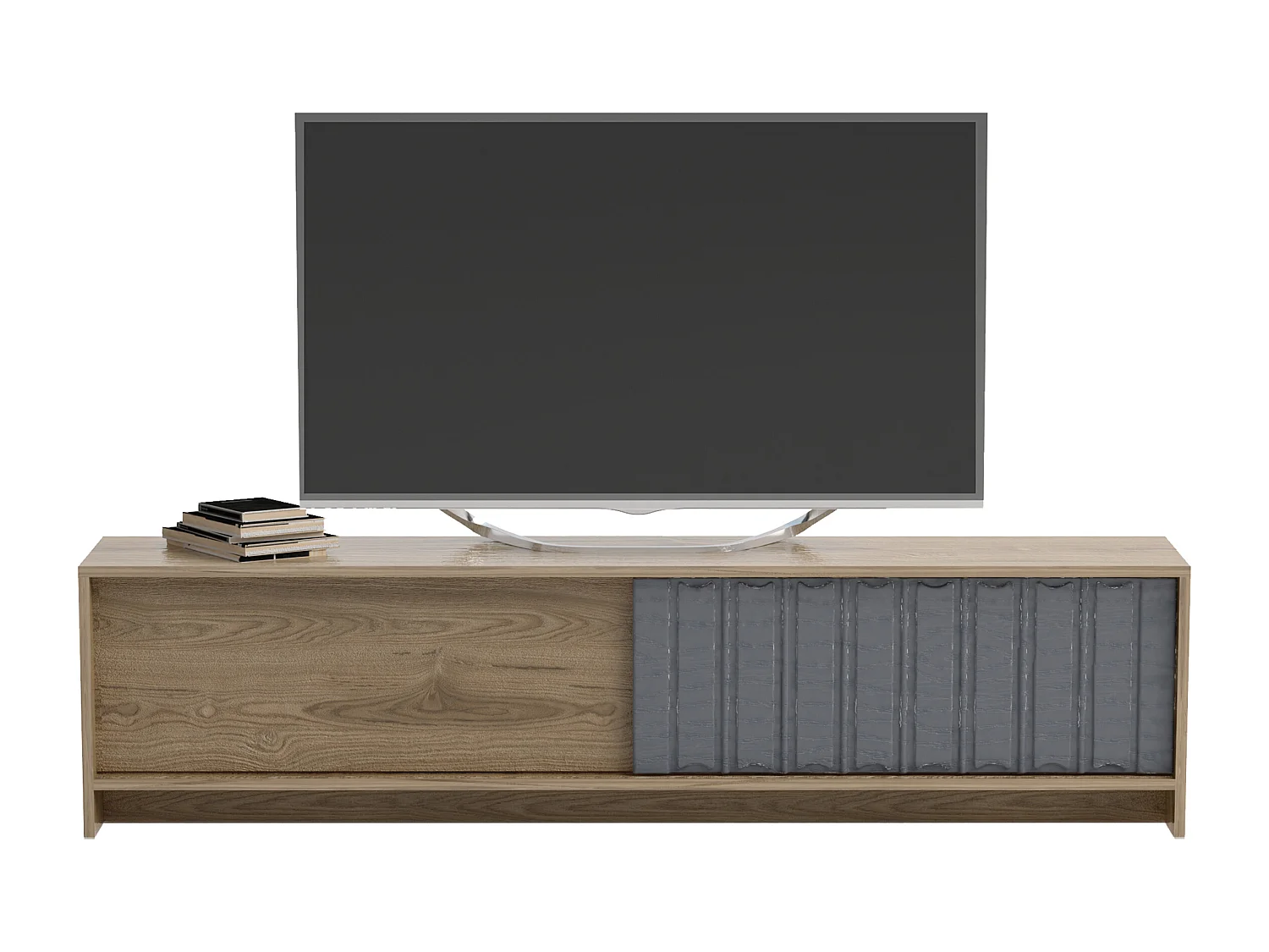 Meuble TV New York de 180 cm Portes Coulissantes (Oud et Anthracite)