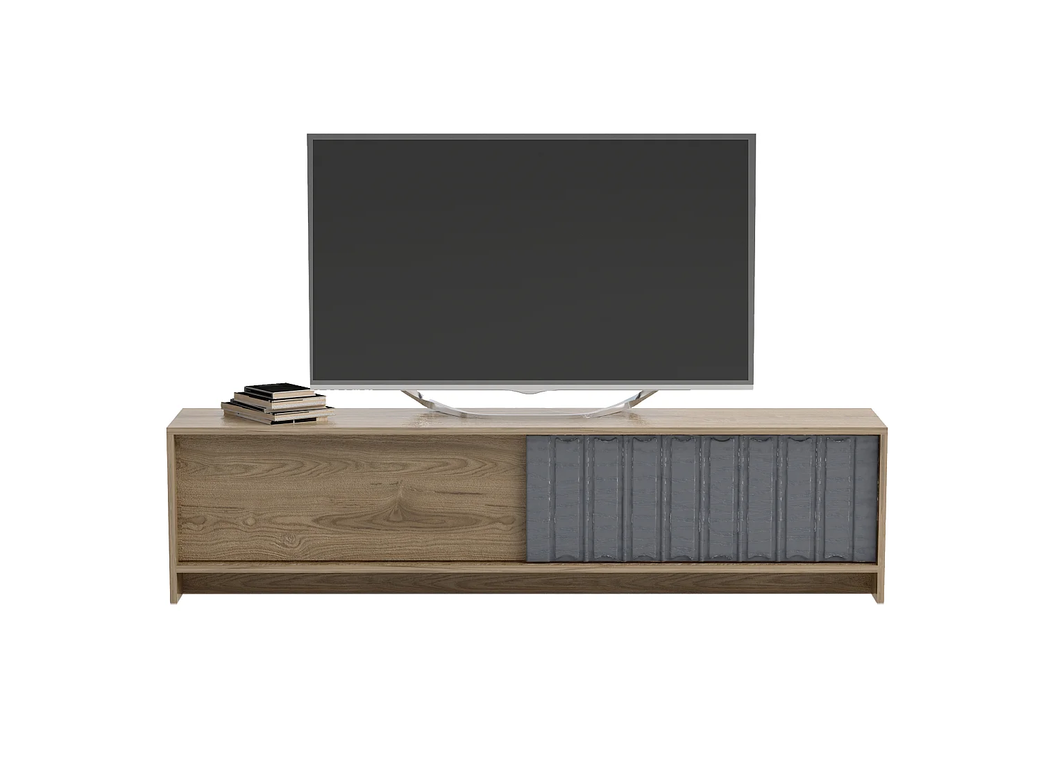 Meuble TV New York de 180 cm Portes Coulissantes (Oud et Anthracite)