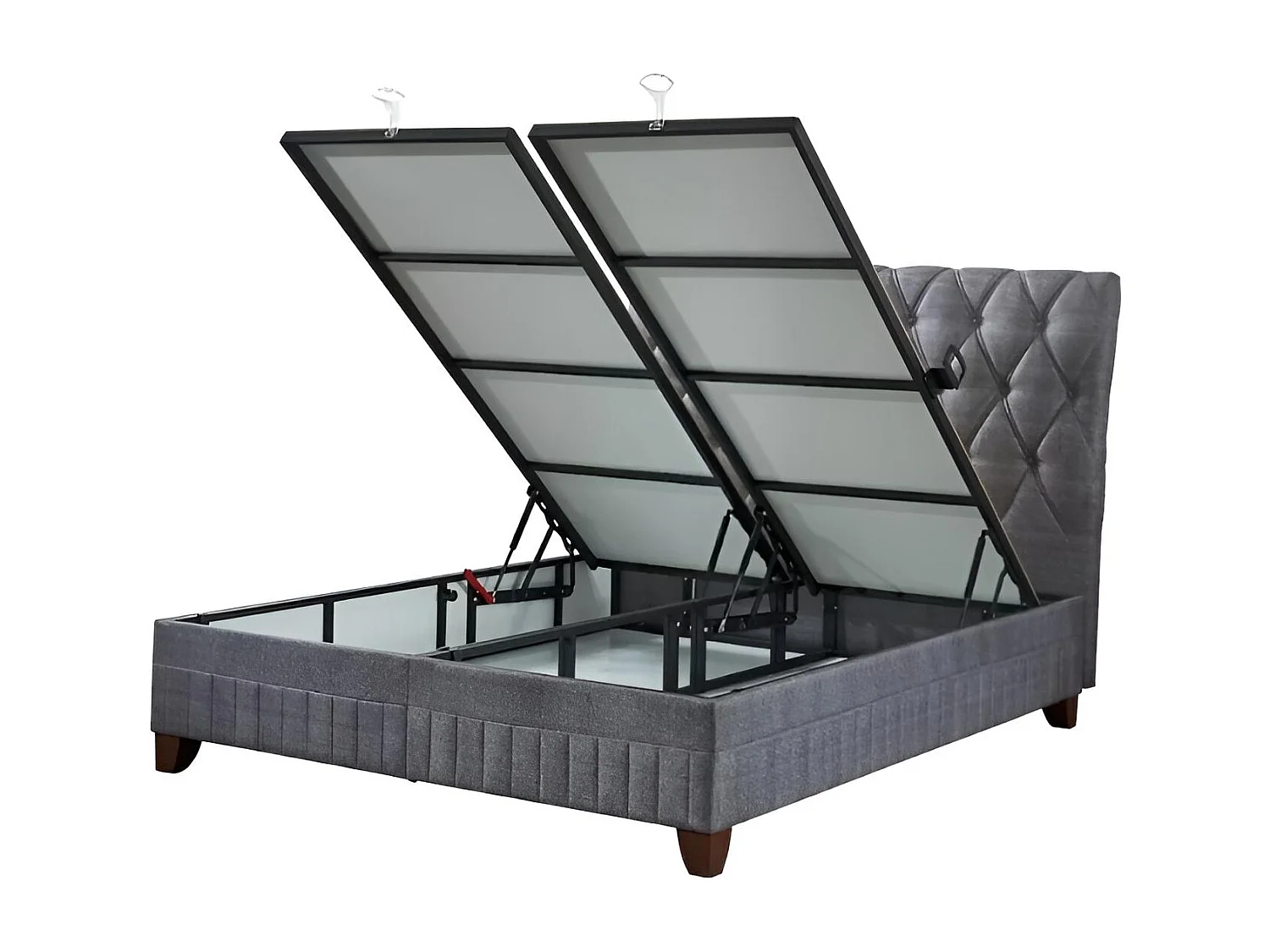 Letto Comfort M/160x200/Tessuto/Grigio