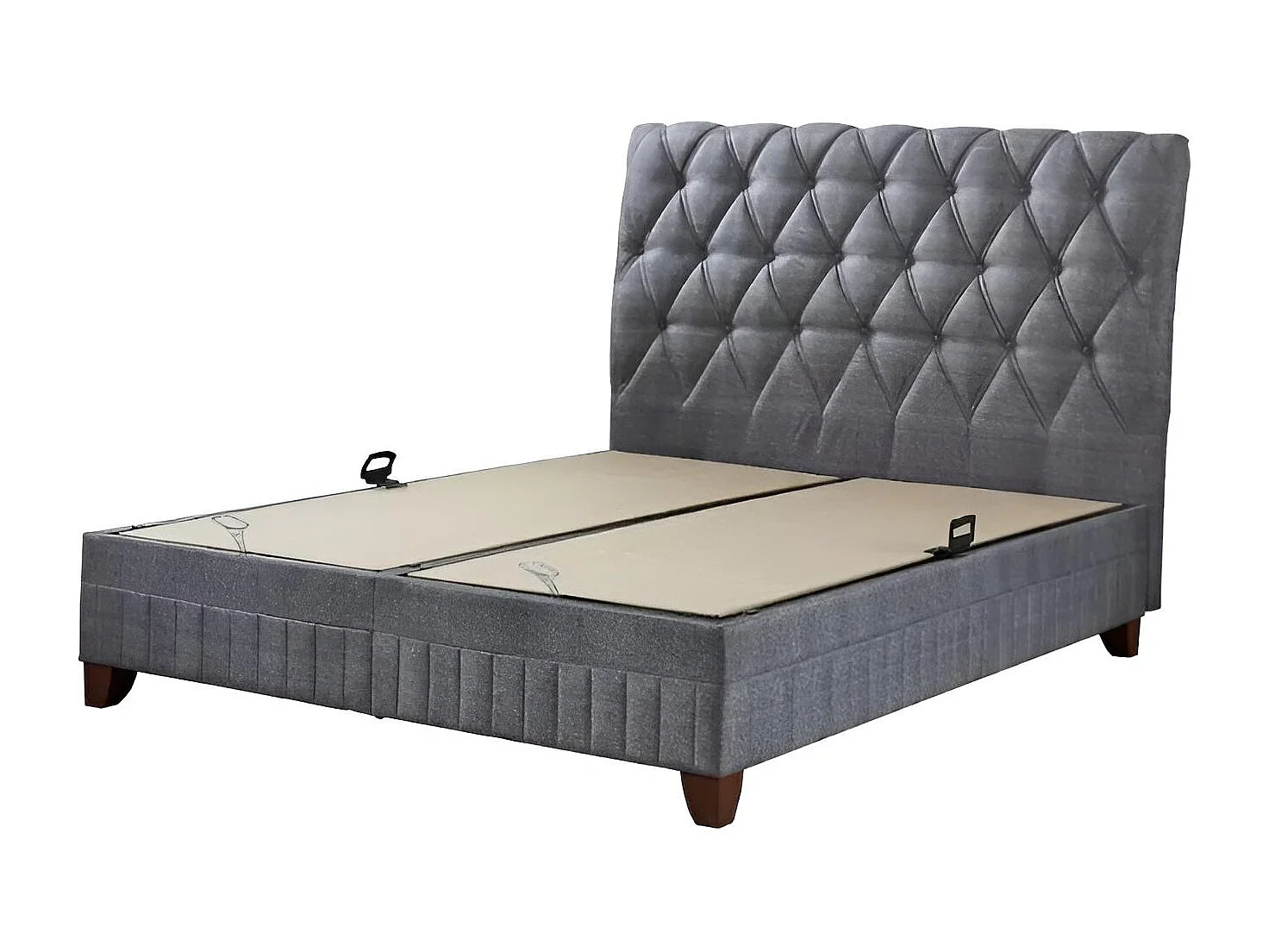 Letto Comfort M/160x200/Tessuto/Grigio
