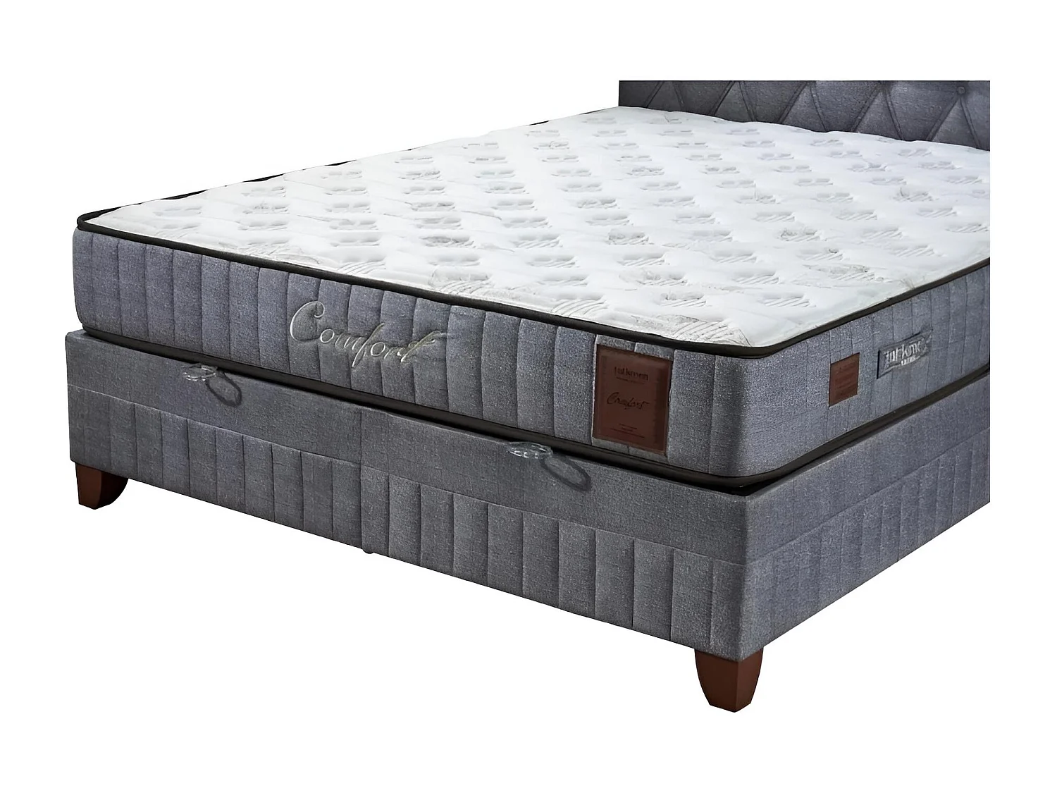 Lit Comfort L/180x200/Tissu/Gris
