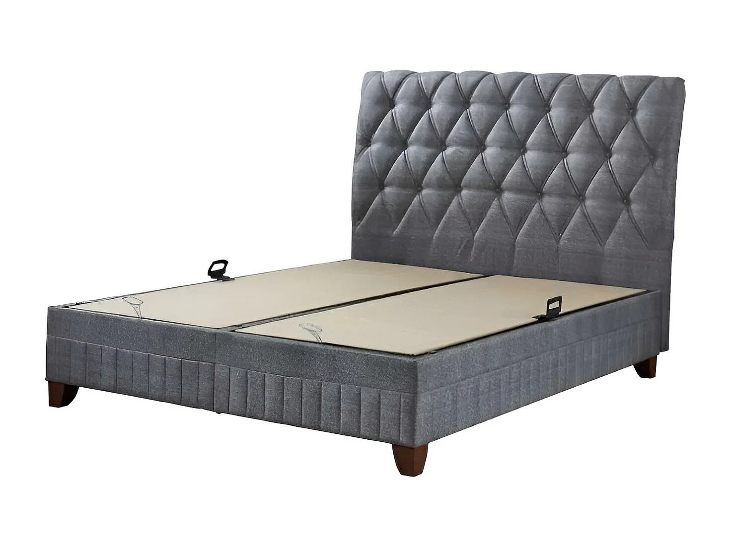 Bett Comfort L/180x200/Stoffbezug/Grau