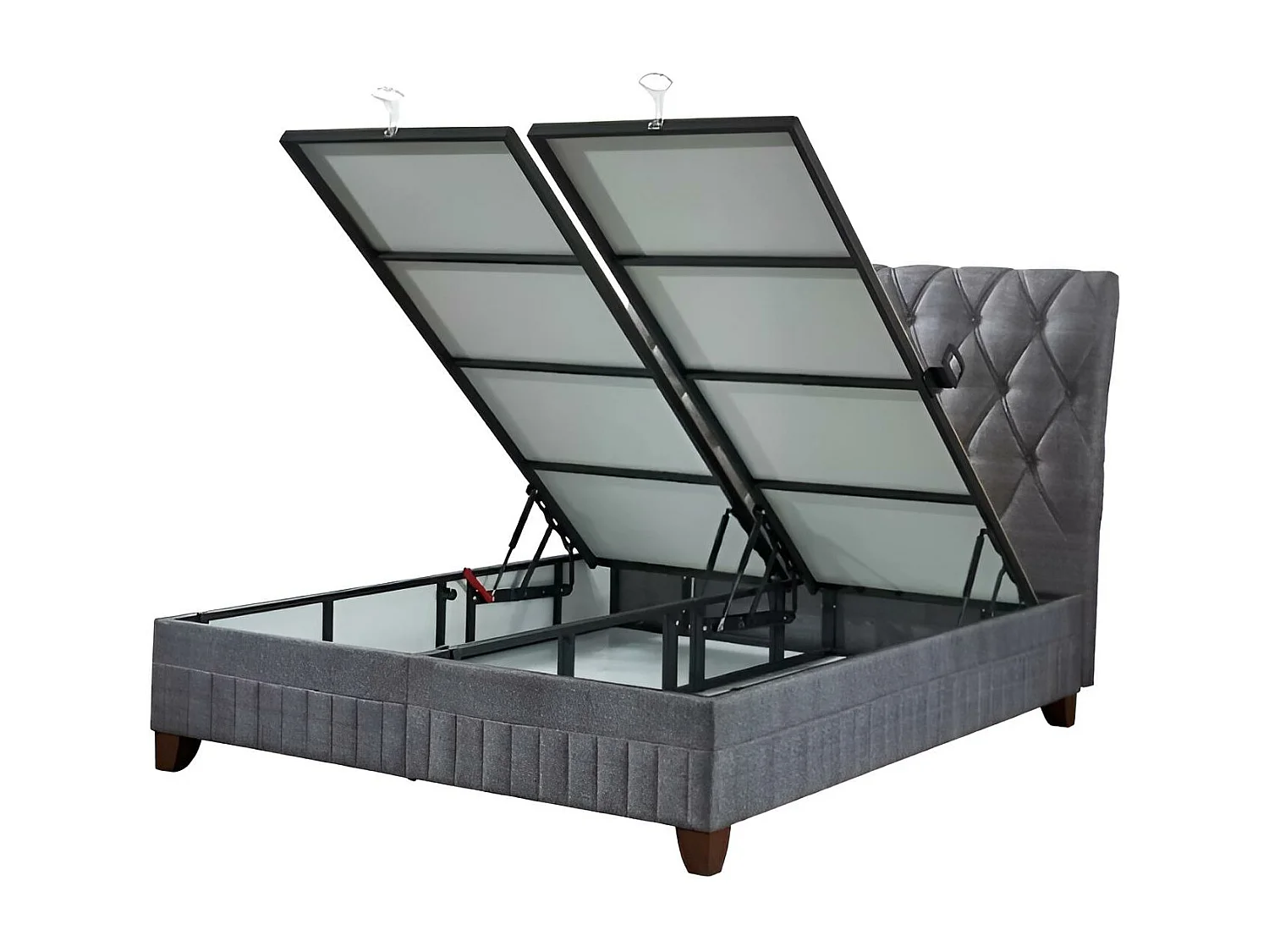 Bett Comfort L/180x200/Stoffbezug/Grau