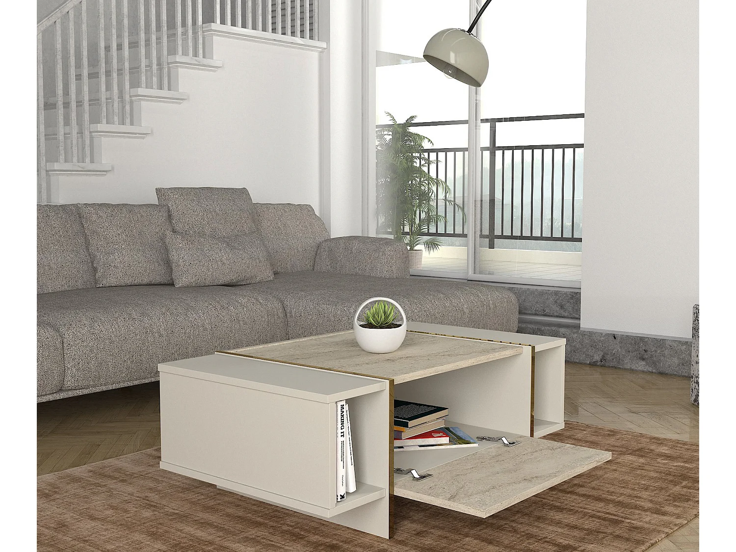 Couchtisch Veyron Beige Granit Optik