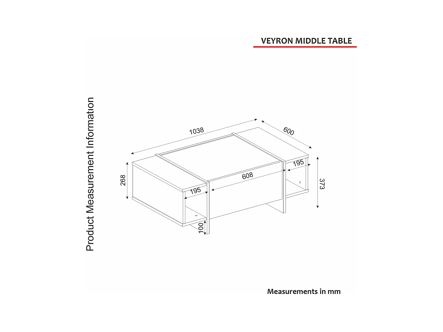 Couchtisch Veyron Beige Granit Optik