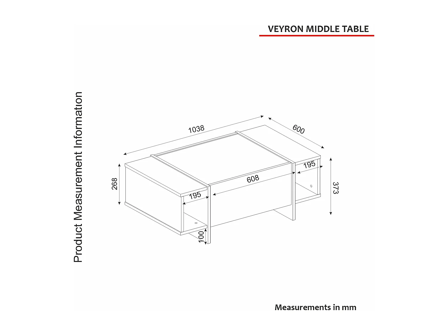 Couchtisch Veyron Beige Granit Optik
